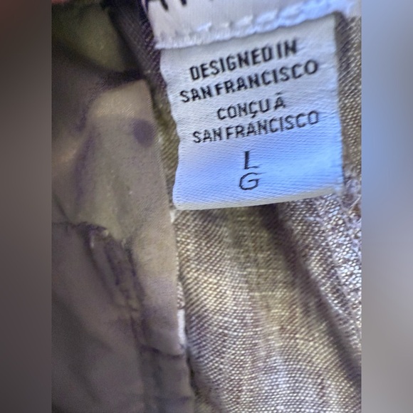 Athleta tall gray pants linen elastic waist and  foot 4 pockets tie size L - Picture 4 of 16